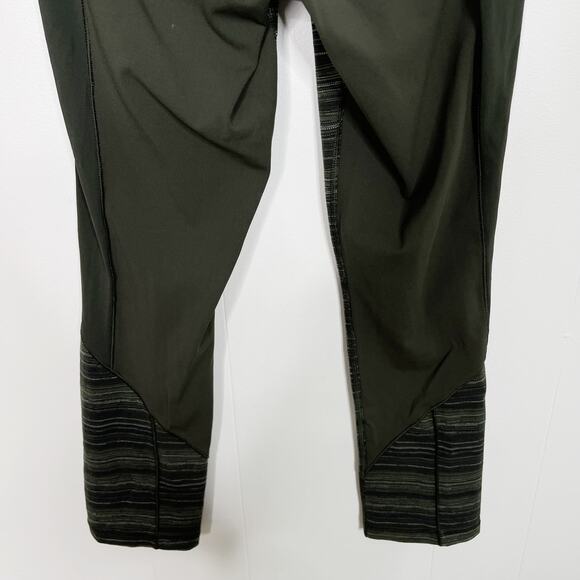 Lululemon Womens 4 Give Me Qi Crop Leggings Cyber Stripe Gator Green FullOn Luon - Picture 6 of 7